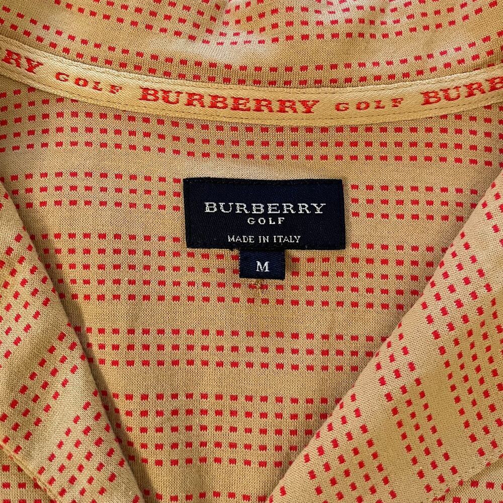 Burberry Golf Y2K Vintage Camel Cotton Red Stripe Womens Polo T-Shirt Top Size M - Picture 4 of 10